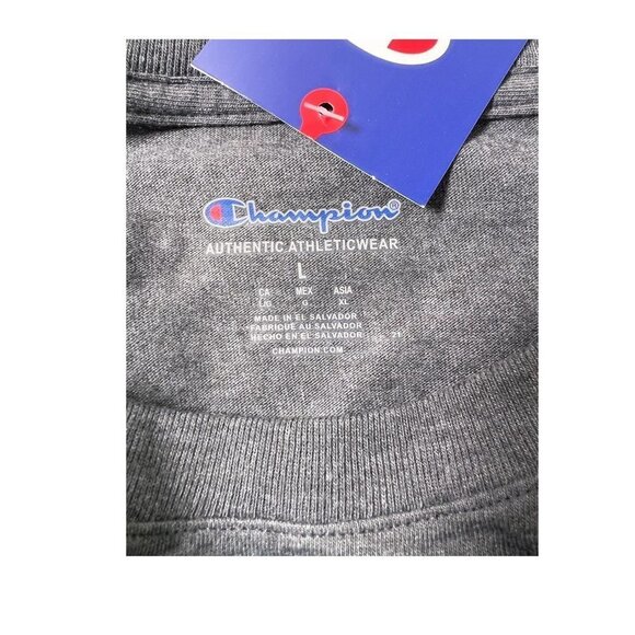 Champion Mens Gray Graphic Tee Logo Short Sleeve T Shirt Sz L New - Picture 7 of 8